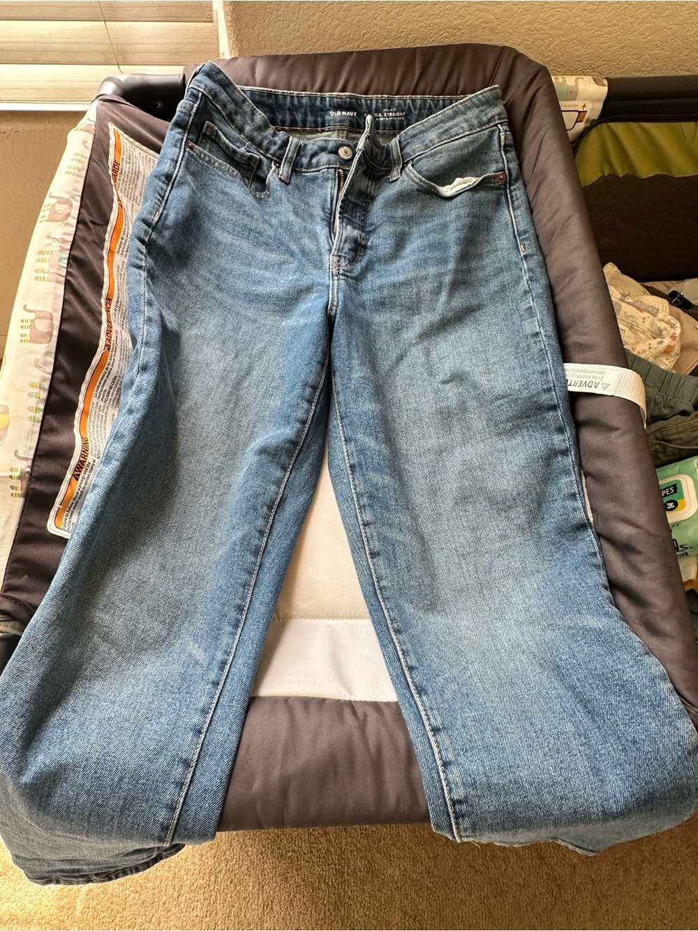 Old Navy women’s Light Blue hight waisted OG Straight Jeans size 8 - Picture 2 of 4